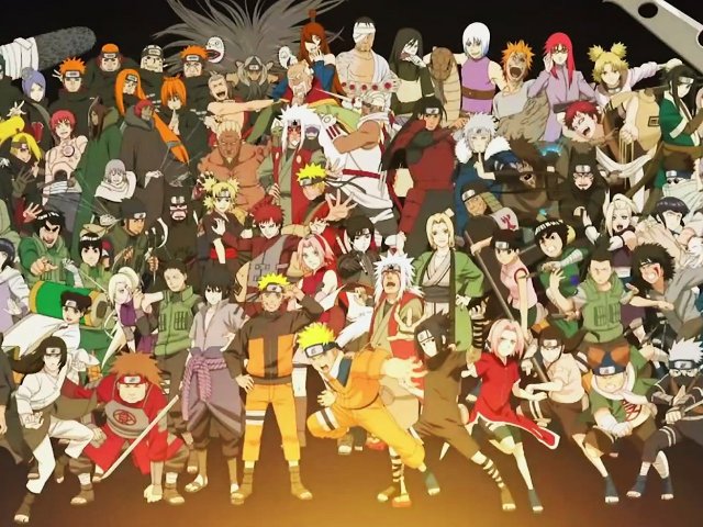 Os personagens principais do anime naruto
